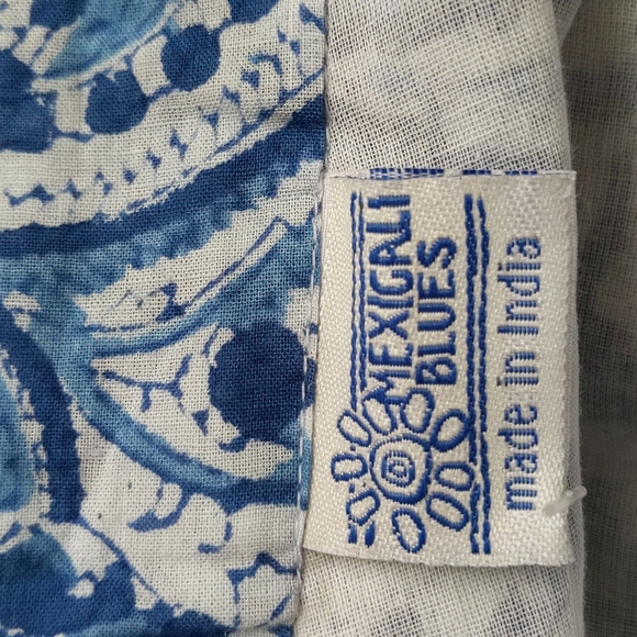 New Mexicali Blues Paisley Print Wrap Lined Skirt One Size Blue - Picture 2 of 12